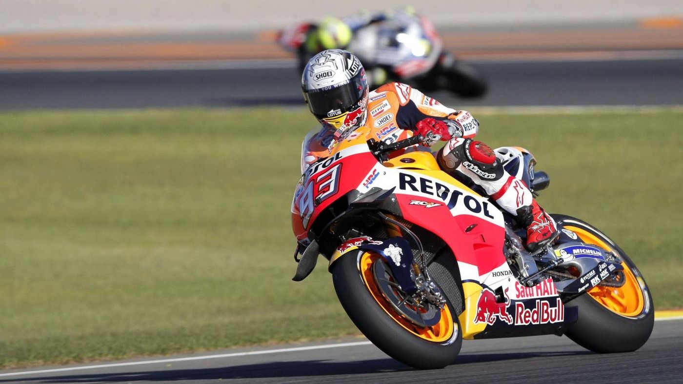 MotoGp, Valencia: Marquez al comando in 3/e libere, Rossi nono