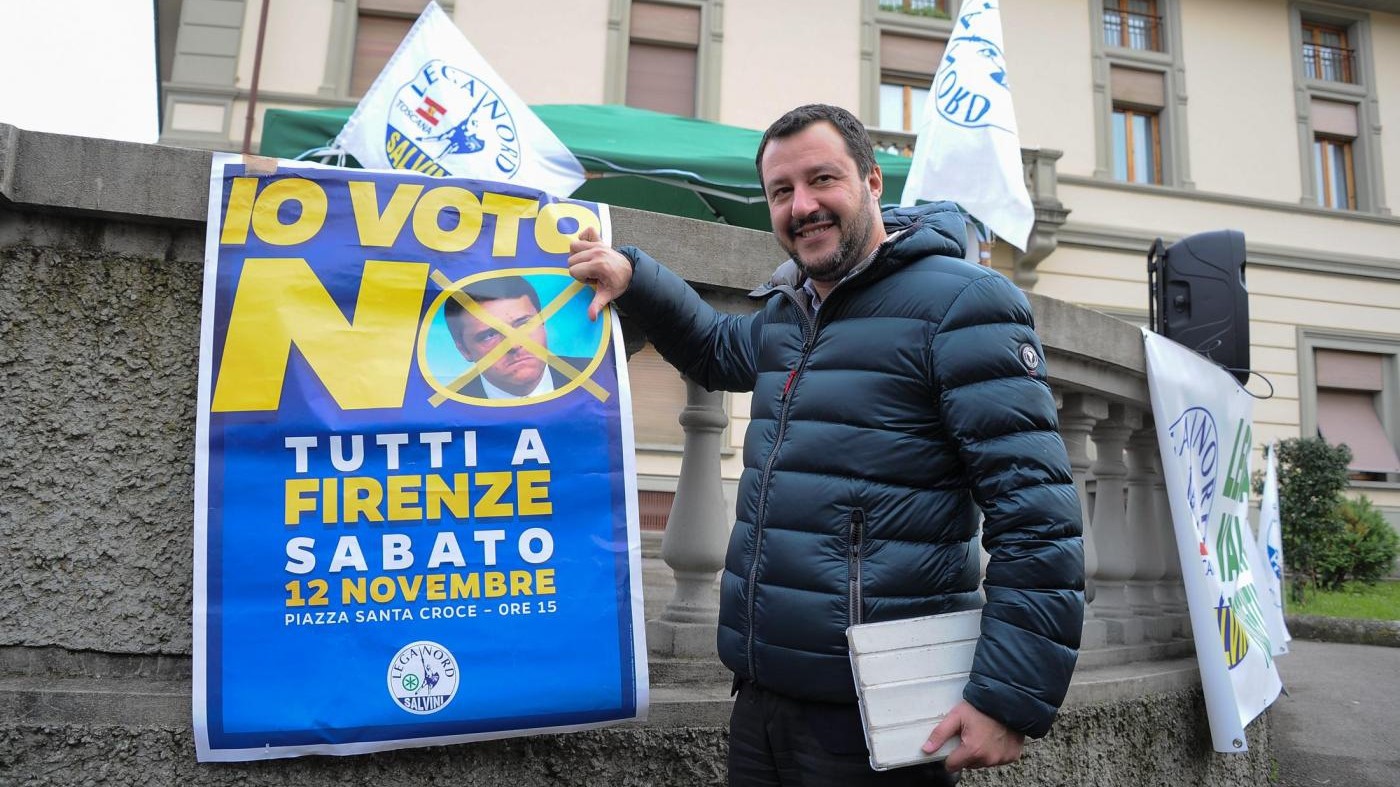 Salvini a Firenze per il No. Maroni: Avanti con il Matteo giusto