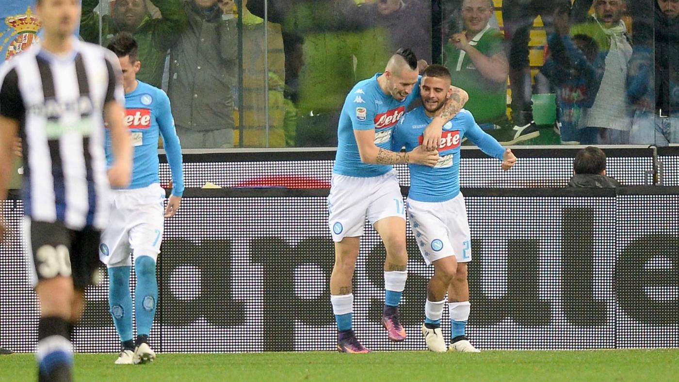 Serie A, Insigne lancia il Napoli, Udinese ko 2-1
