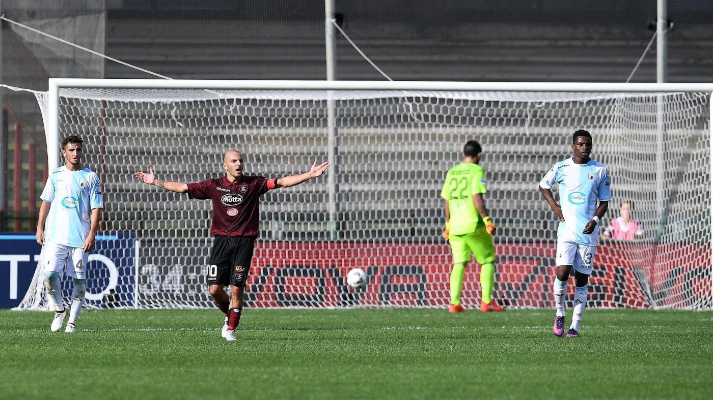 Serie B, Salernitana-Entella 1-1: a segno Caputo e Coda