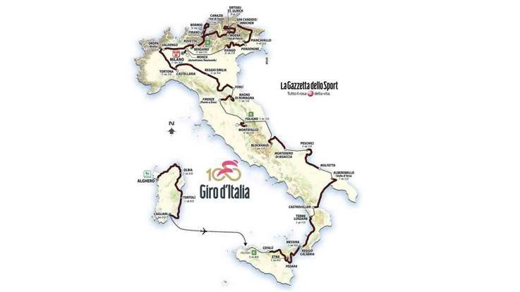 Giro d’Italia n.100 con omaggi, scalate e arrivo al Duomo