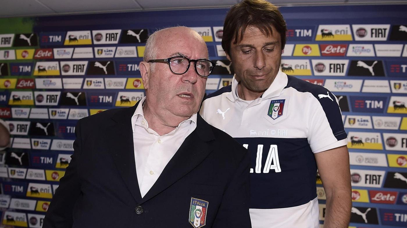 FOTO Euro2016, Conferenza di Conte e Tavecchio