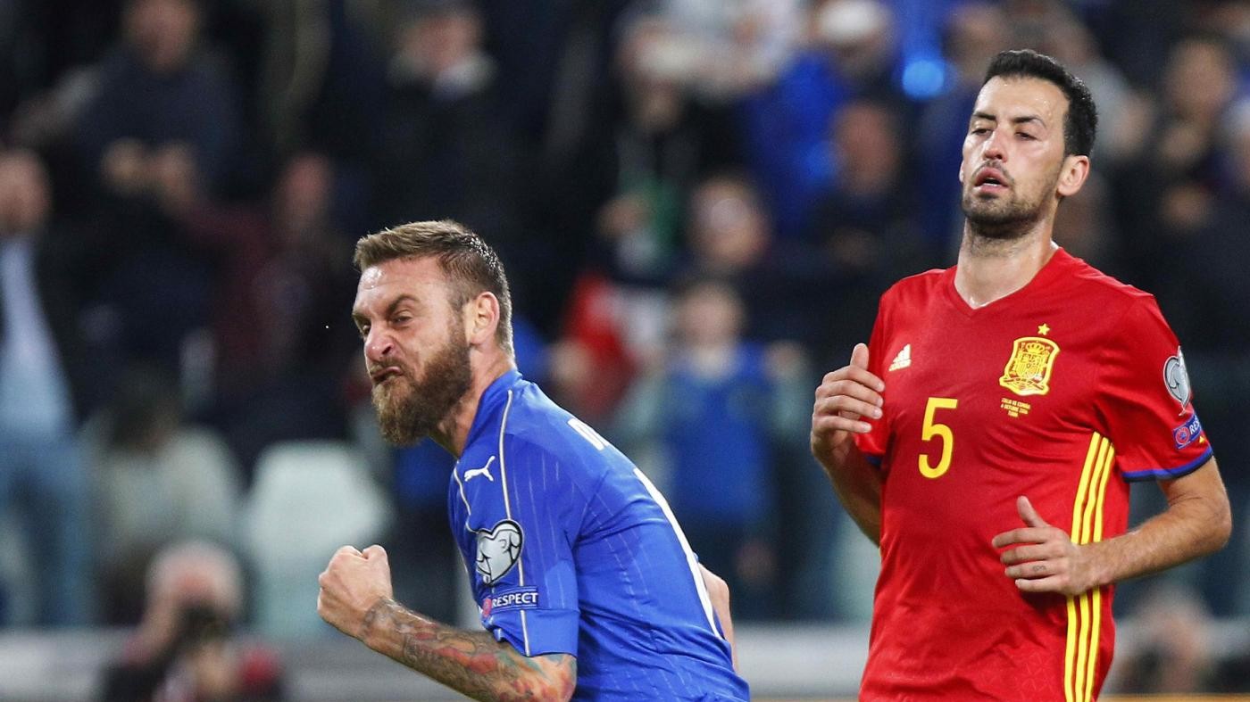 A Vitolo risponde De Rossi dal dischetto: Italia-Spagna 1-1