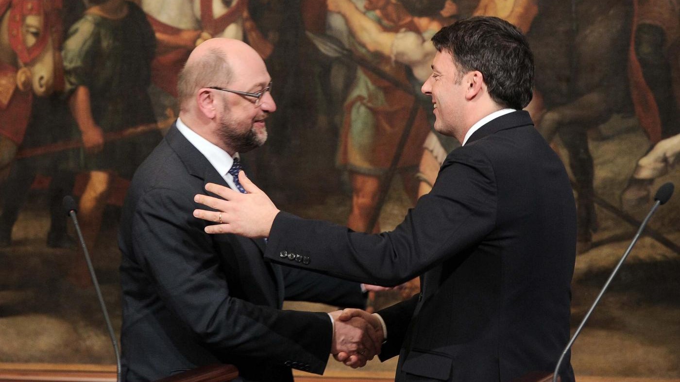 Palazzo Chigi, Matteo Renzi riceve Martin Schulz