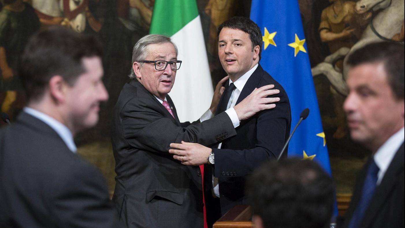 Matteo Renzi incontra Jean Claude Juncker a Roma