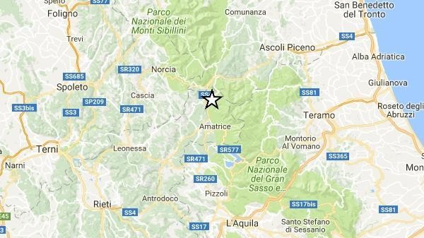 Terremoto, forte scossa di 4.1 tra Amatrice e Accumoli