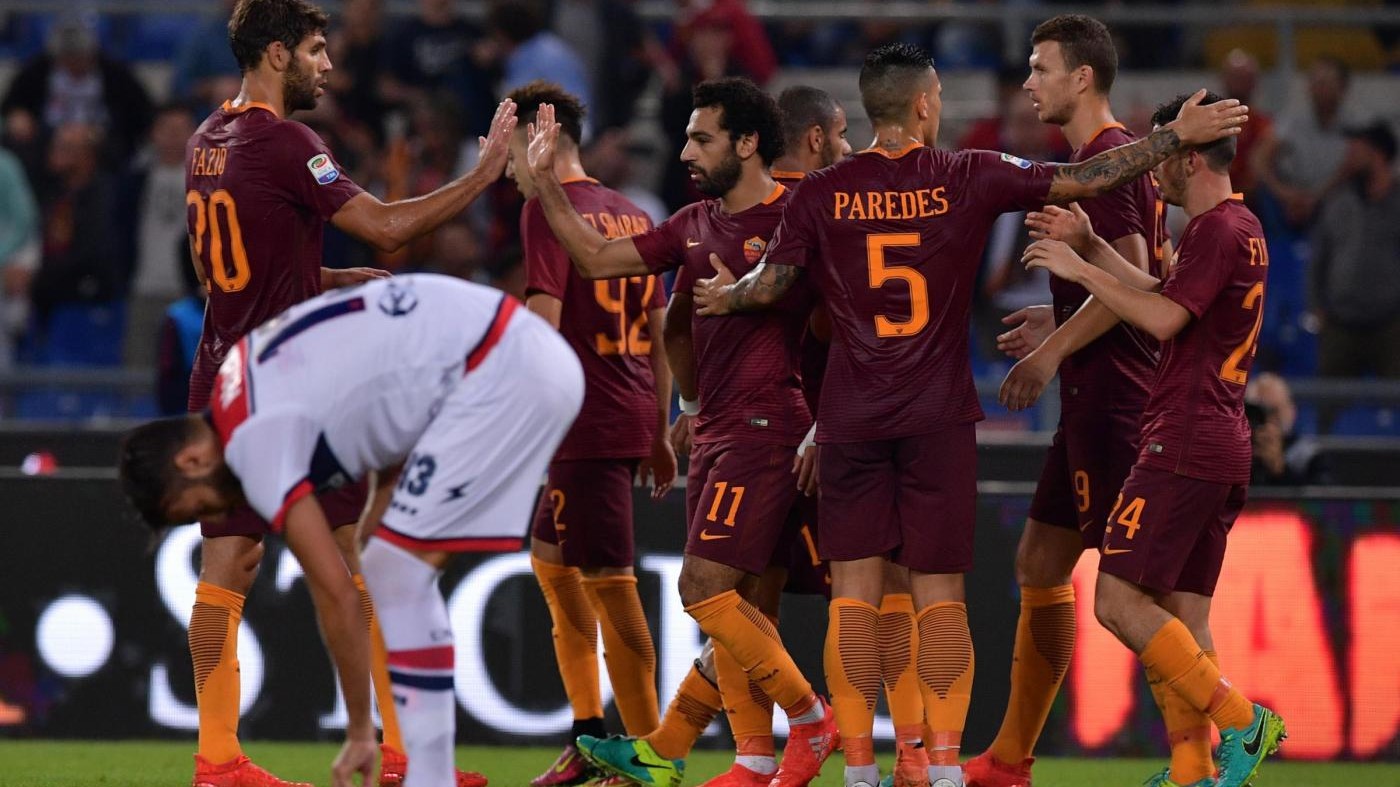 Roma poker e spettacolo contro il Crotone