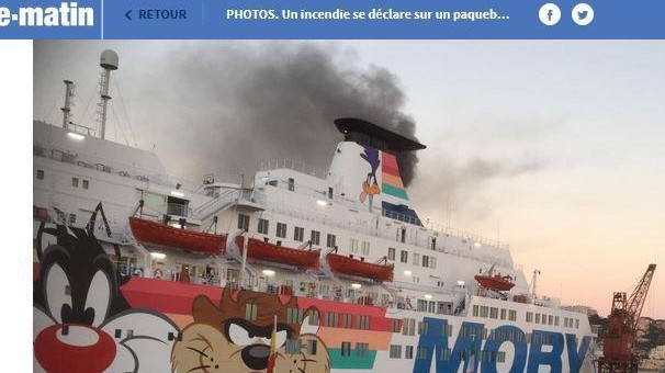 Francia, incendio a bordo di nave Moby Lines in porto Nizza