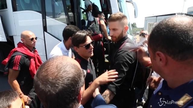Il Milan a Catania per la sfida con il Betis Siviglia
