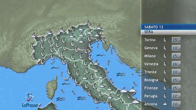 METEO PER SABATO 12 AGOSTO