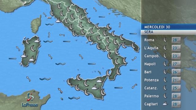Meteo del 30 agosto 2017