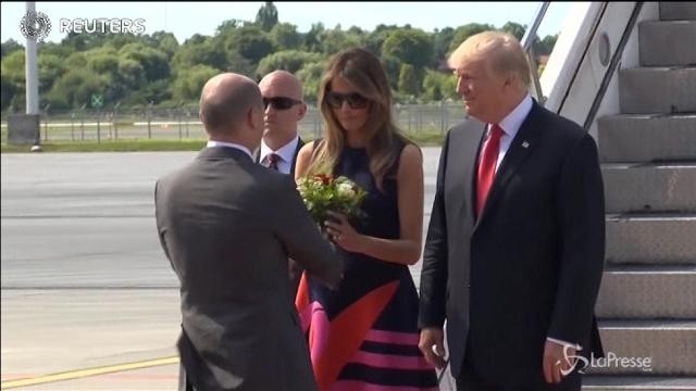 Donald Trump e Melania arrivano al G20 di Amburgo