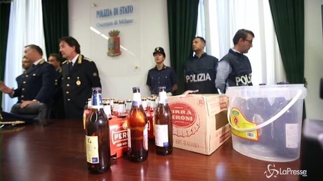 Milano, 161 bottiglie di birra nascoste nei tombini della Darsena