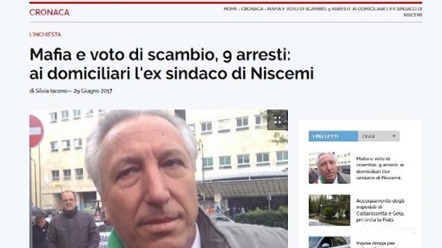 Ex sindaco di Niscemi arrestato per mafia