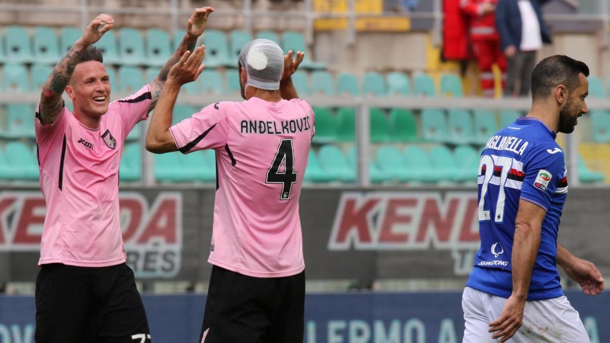 Palermo stende Samp 2-0 e torna a sperare nella salvezza