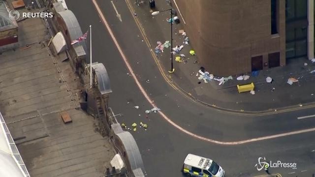 L’Arena di Manchester vista dall’alto il giorno dopo la strage