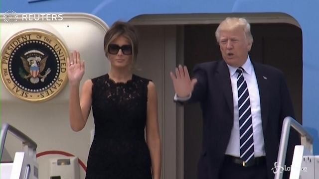 VIDEO Trump lascia Roma e vola a Bruxelles