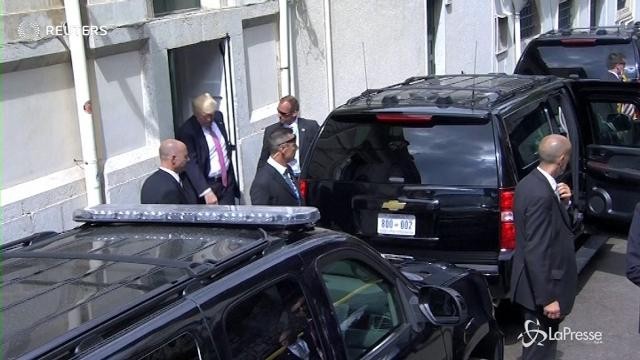 G7, Trump lascia l’hotel per andare al summit