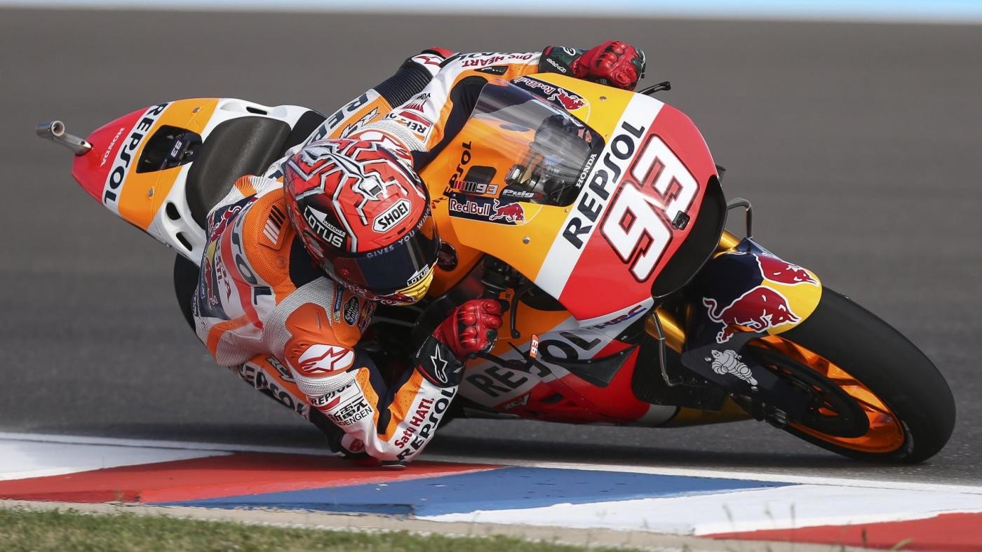 MotoGp, Argentina: Marquez davanti in 2/e libere, 7° Rossi