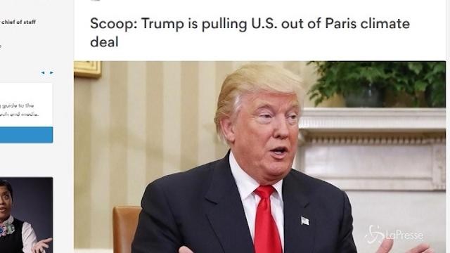 Clima, gli Usa potrebbero lasciare l’accordo di Parigi