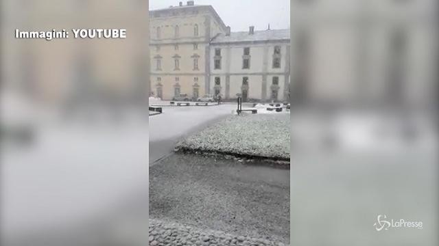 Primo maggio con neve al Santuario d’Oropa