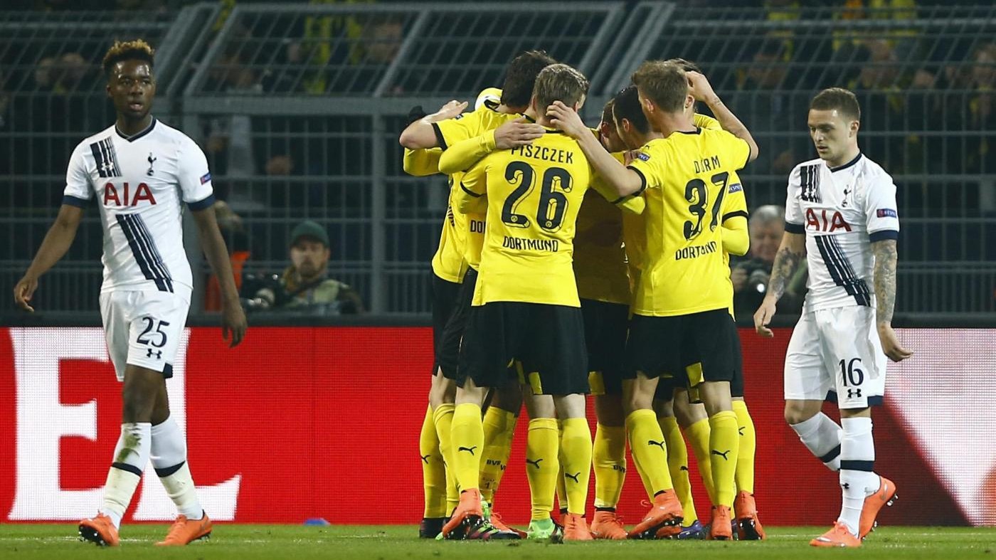 Europa League: Dortmund travolge Tottenham, ok Shakhtar e Fenerbahce