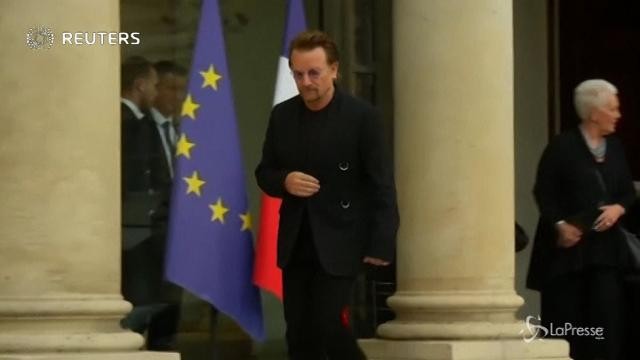 Parigi, Bono degli U2 incontra Macron all’Eliseo