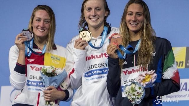 Mondiali di nuoto, Quadarella di bronzo sui 1500 stile