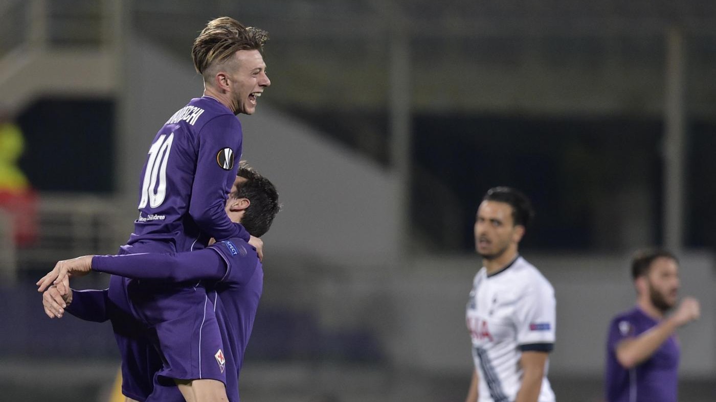 Europa League: Fiorentina-Tottenham 1-1, eurogol Bernardeschi