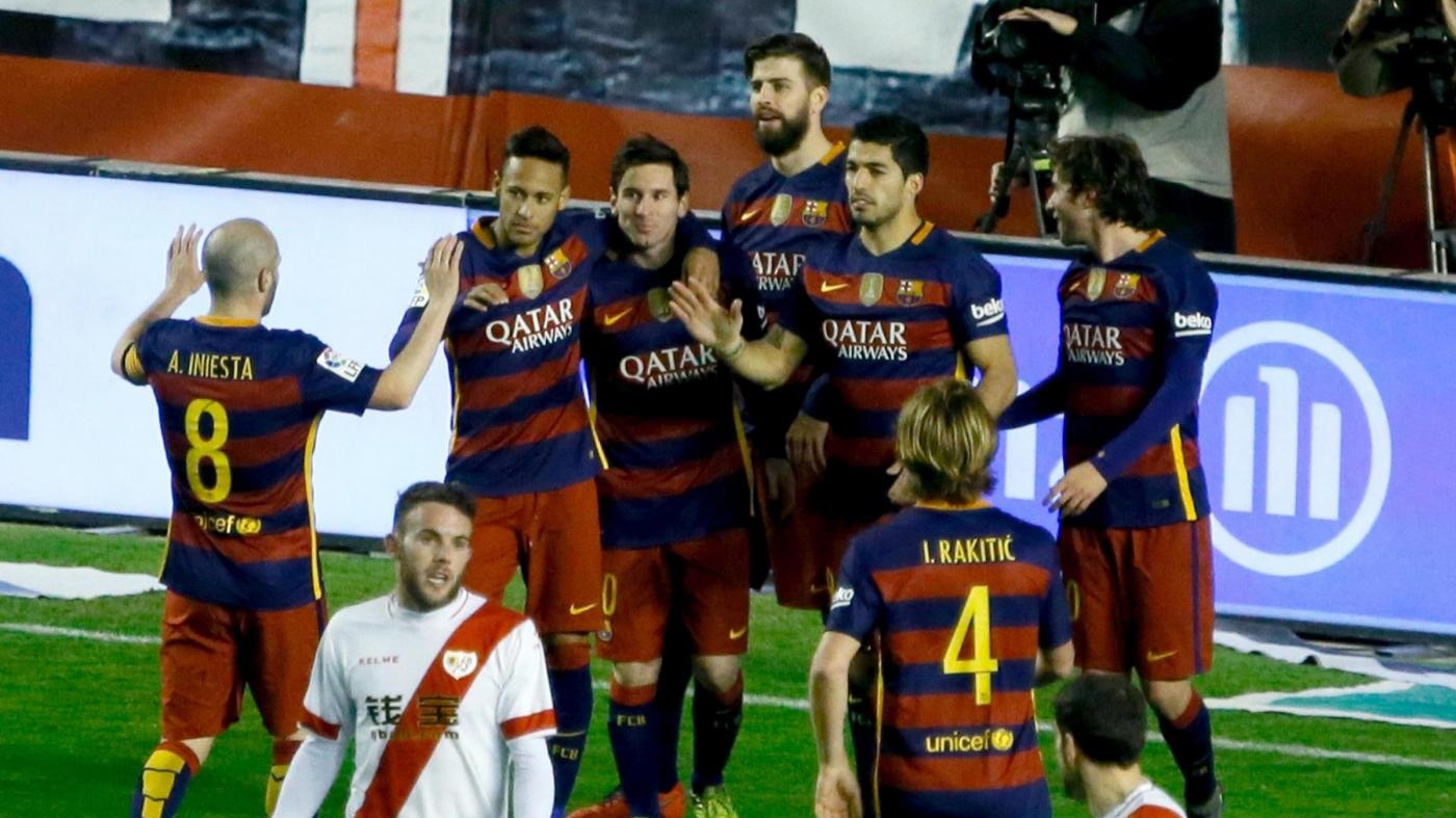 Liga: cinquina Barcellona al Rayo Vallecano, +8 sull’Atletico