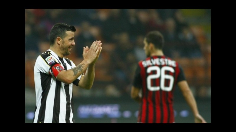 Coppa Italia, Milan-Udinese: rossoneri avanti a 1,42