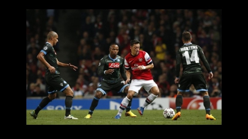 Champions: Napoli-Arsenal, gli azzurri spingono a 2,30