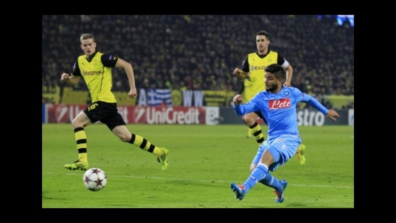 Champions, Napoli sconfitto dal Borussia: ottavi lontani a 3,50