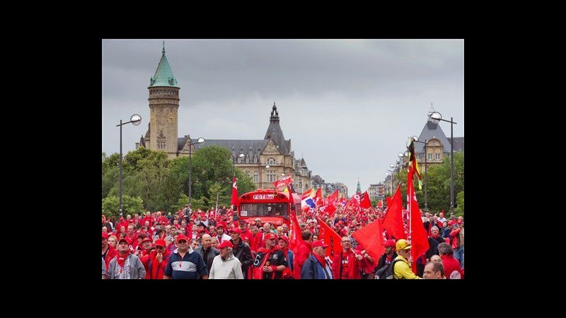 Lussemburgo, oltre 7mila persone da tutta Europa contro austerità