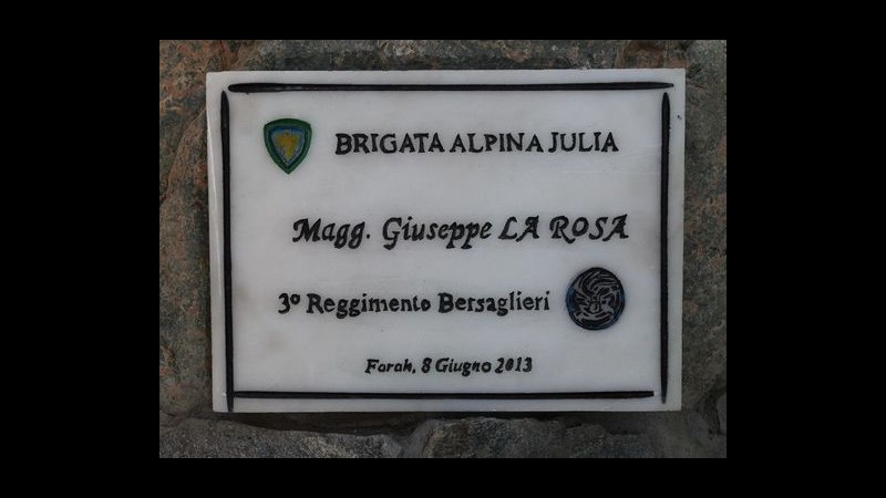 Afghanistan, inaugurata targa in memoria maggiore La Rosa