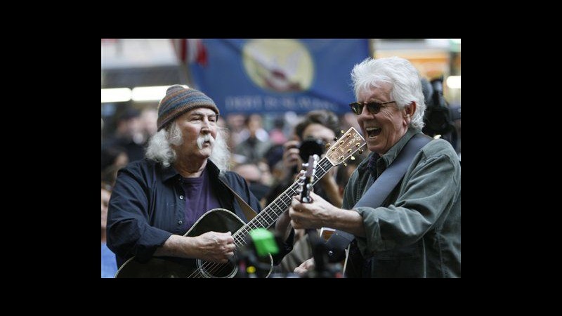 Anche Crosby e Nash tra manifestanti di Occupy Wall Street