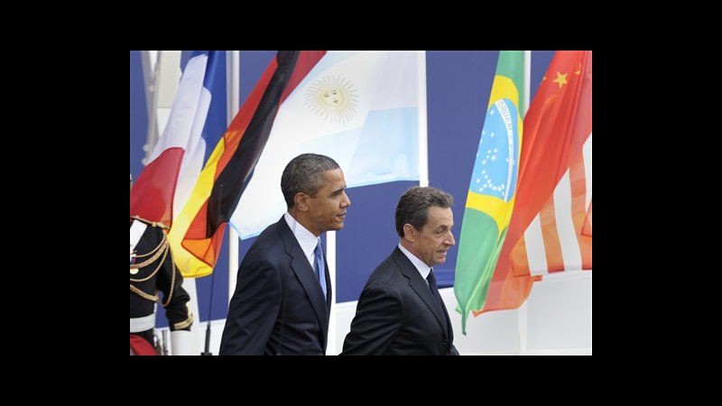 A G20 stessa linea per Sarkozy e Obama su crisi e tassa transazioni