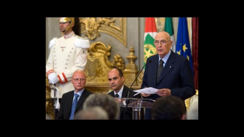 Napolitano scende in campo: Misure subito