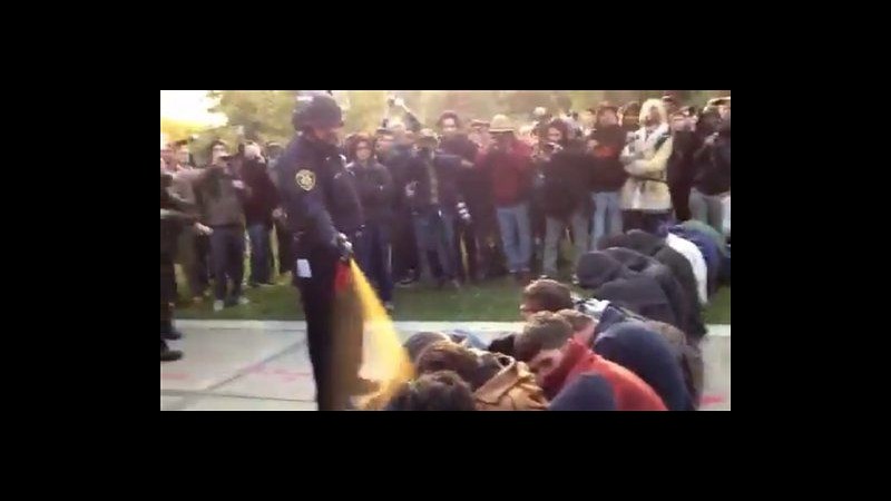 Occupy Wall Street, sospesi agenti che hanno sparato spray pepe a UC