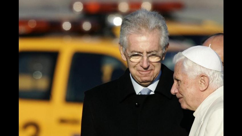 Monti incontra il Papa a Fiumicino