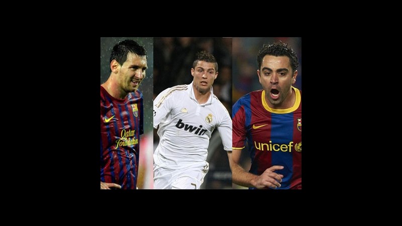Pallone d’oro, i candidati sono Messi, Xavi e Cristiano Ronaldo