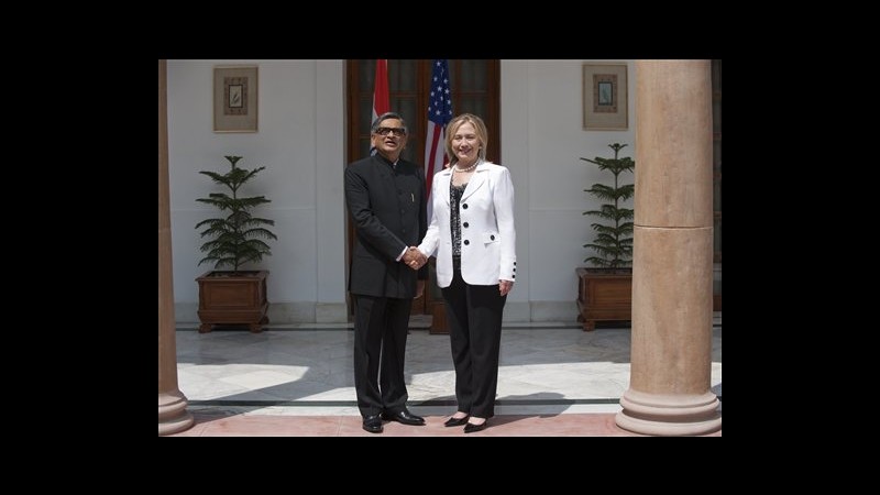 India, Clinton: Usa incoraggiati da colloqui con il Pakistan