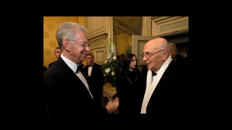 Natale, Monti brinda al primo traguardo con Napolitano