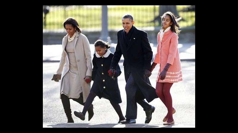 Usa,famiglia Obama partecipa a funzione in chiesa vicina a Casa Bianca
