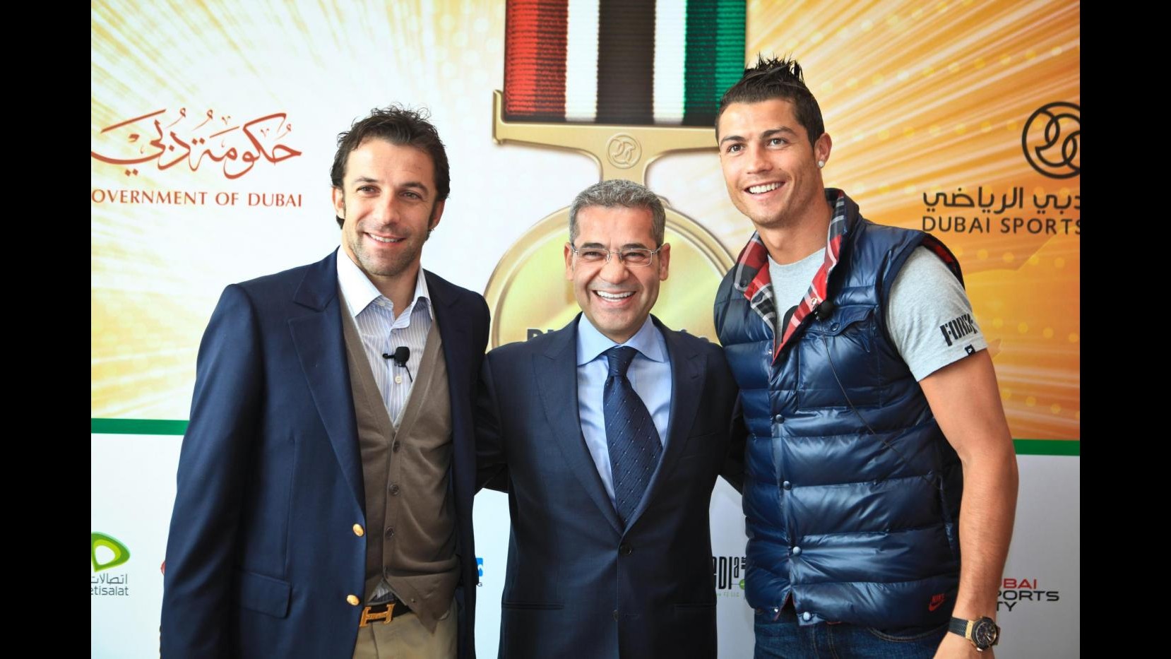 La notte delle stelle di Dubai premia Cristiano Ronaldo e Del Piero