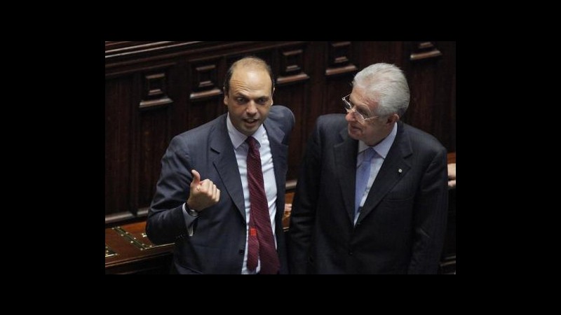 Governo, domani Monti incontra Alfano a palazzo Chigi alle 8