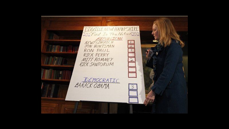 Usa 2012, 2 voti a testa per Romney e Huntsman nelle ‘prime primarie’