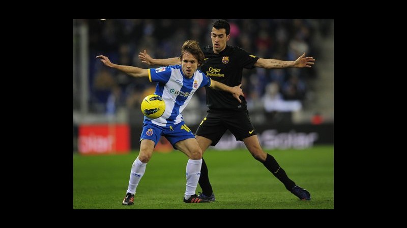 Frenata Barcellona nel derby con Espanyol: il Real Madrid è a più 5