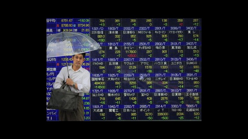 Borse asiatiche aprono in forte calo, pagano effetti dati lavoro Usa