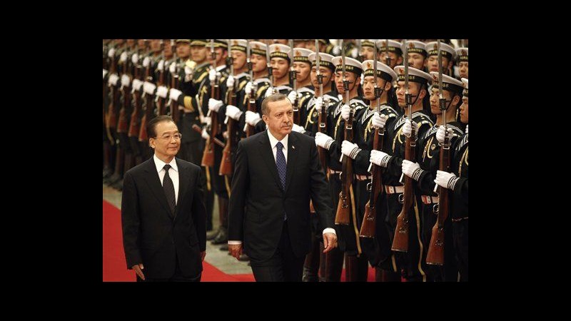 Premier turco Erdogan in Cina, al centro di colloqui anche la Siria